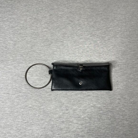 Victoria's Secret Vintage Black Leather Belt Buckle Snap Closure Clutch - Picture 11 of 11